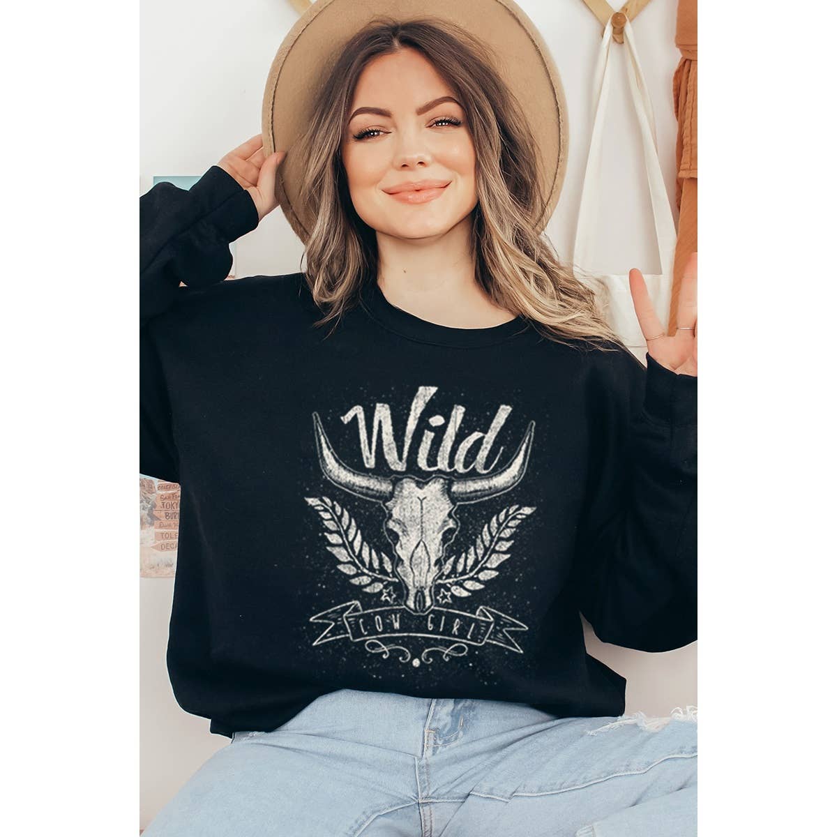 Wild Cow Girl Graphic Sweatshirts
