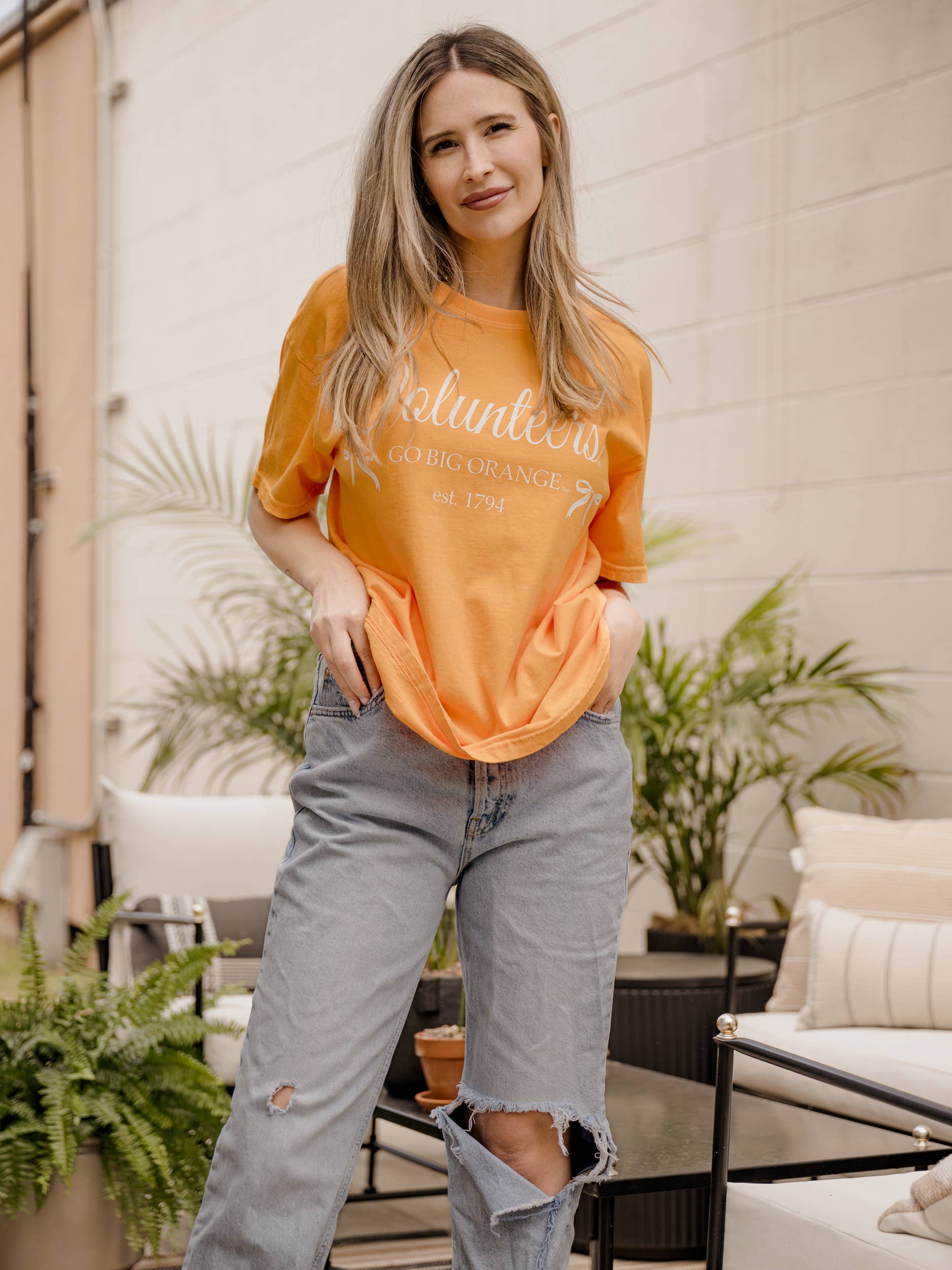 Tennessee Vols Established Bows Orange Comfort Colors Tee