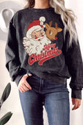 Santa and Rudolph Mineral Graphix Terry Sweatshirt