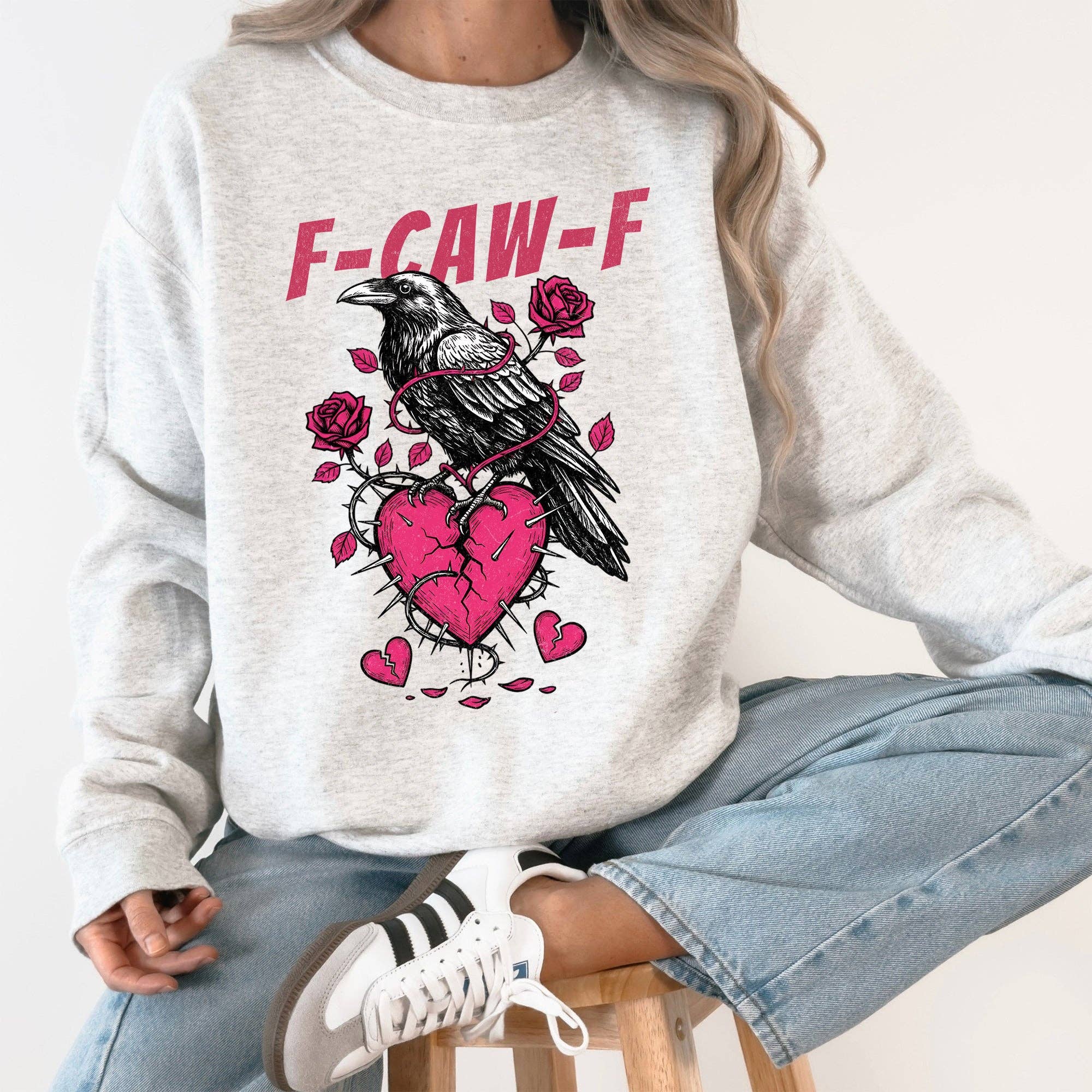 F-Caw-F, Funny, Valentine's Day, Crow Sweatshirt