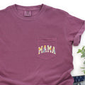 Mama, Retro Floral, Pocket Tee
