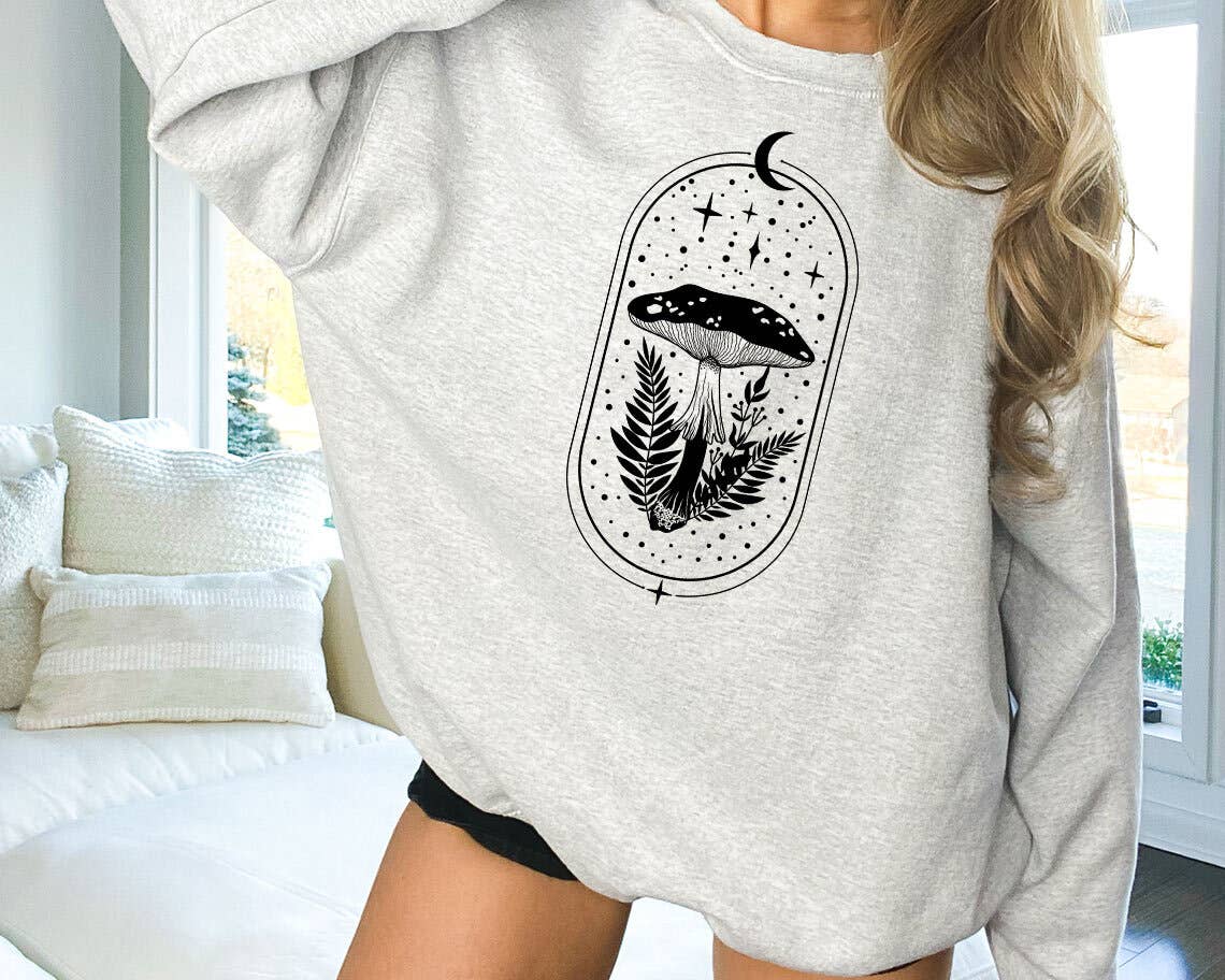 Moon Magic Mushroom - Cottagecore Nature Sweatshirt