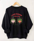 I Love Hanging with You Sweatshirt, Valentine’S Day Plant Lover Gift, Funny Plant Pun Crewneck, Cute Gardening Sweater