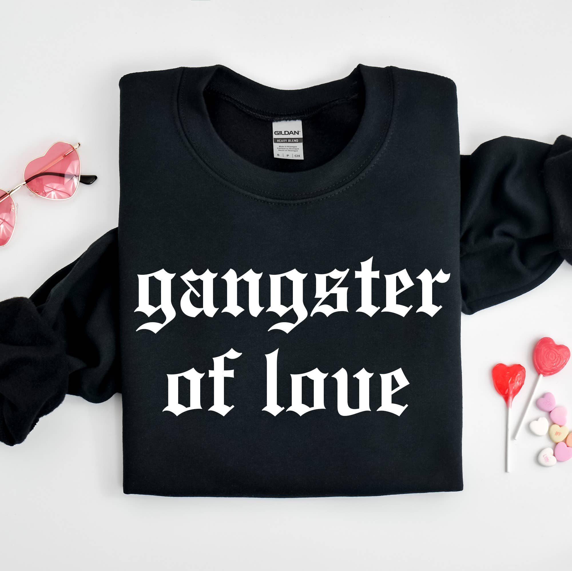 Gangster of Love Sweatshirt - Black, Valentine's Day Shirt