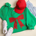 Large Glitter Ribbon Heavyweight Fleece Sweatshirt