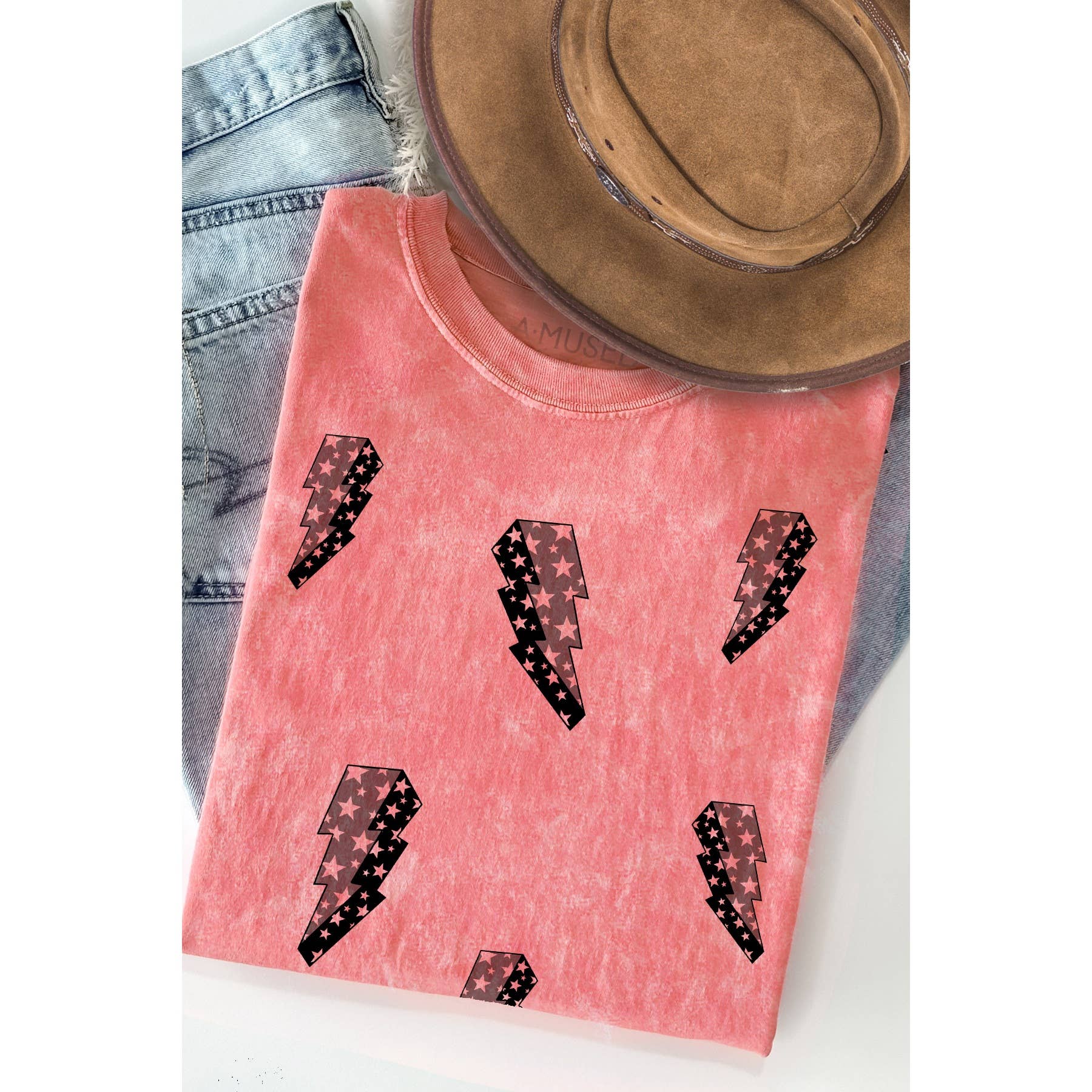 Lightning Bolt Print - Mineral Wash