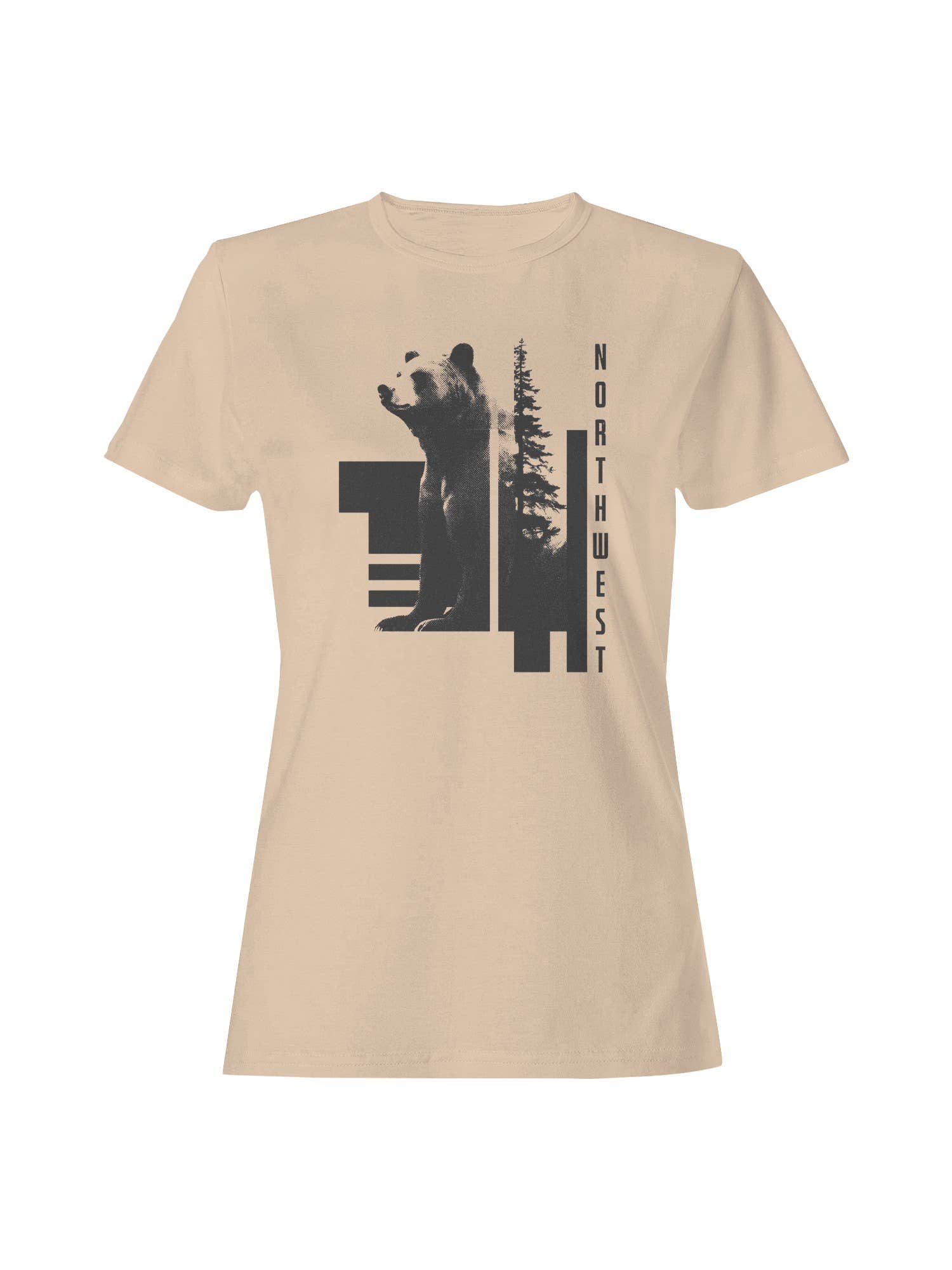 Northwest Bear and Forest Silhouette Women's T-Shirt