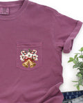 Christmas Flowers, Bells, Floral, White Flowers Pocket Tee