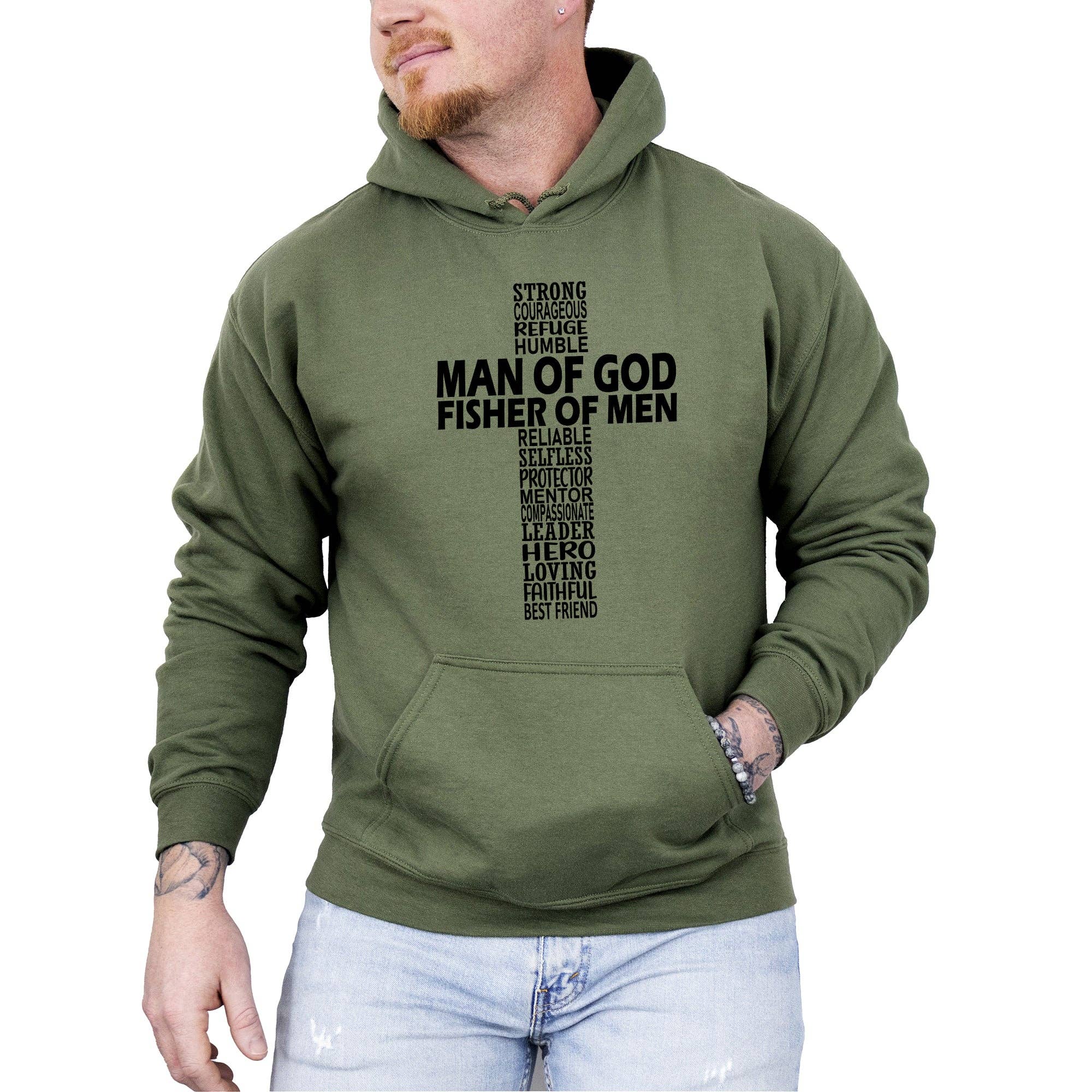 Man of God, Fisher of Men, Jesus, Christian, Faith Hoodie