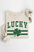 Lucky Clover Graphic Brushed Sweatshirts