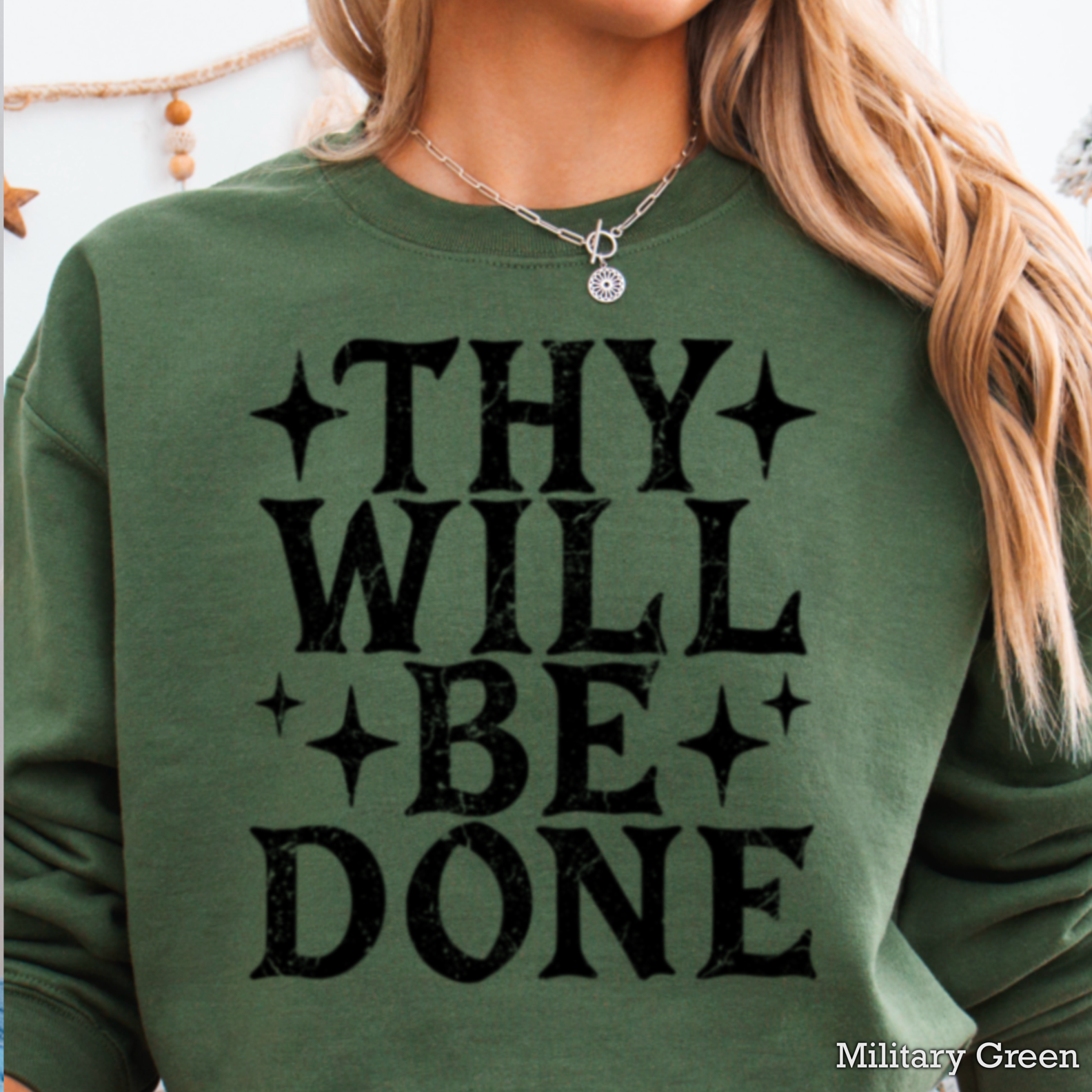 Thy Will Be Done Christian Graphic Sweatshirt|Gildan