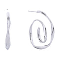14K Gold-Dipped Tangled Hoop Post Earrings