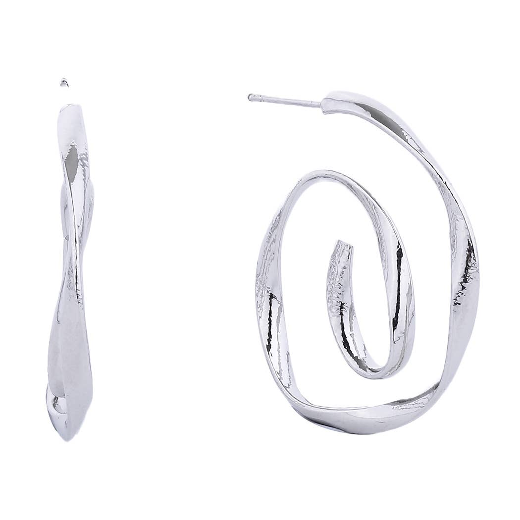 14K Gold-Dipped Tangled Hoop Post Earrings