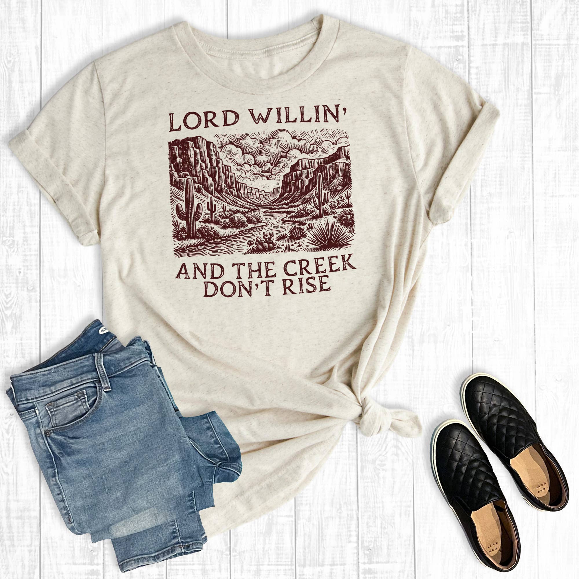 Western Lord Willing and the Creek Don't Rise Graphic Tee
