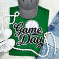 Black Sequin Volleyball Game Day Patch Turf Green Everyday Tee