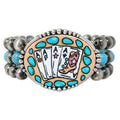 Ace Card Boots Print 3 Layered Beaded Bracelet