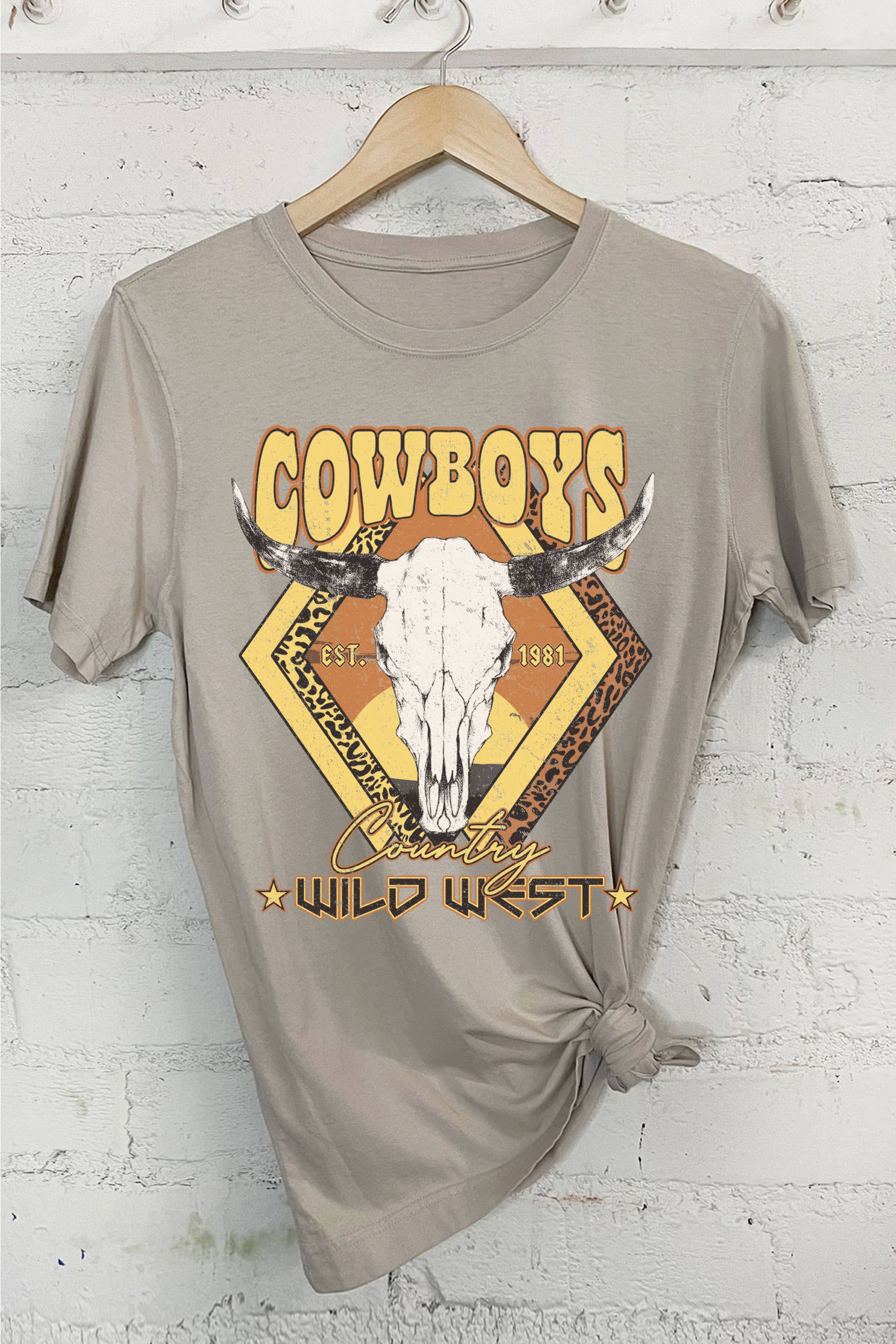 Cowboy Country Cow Skull Graphic Tshirts