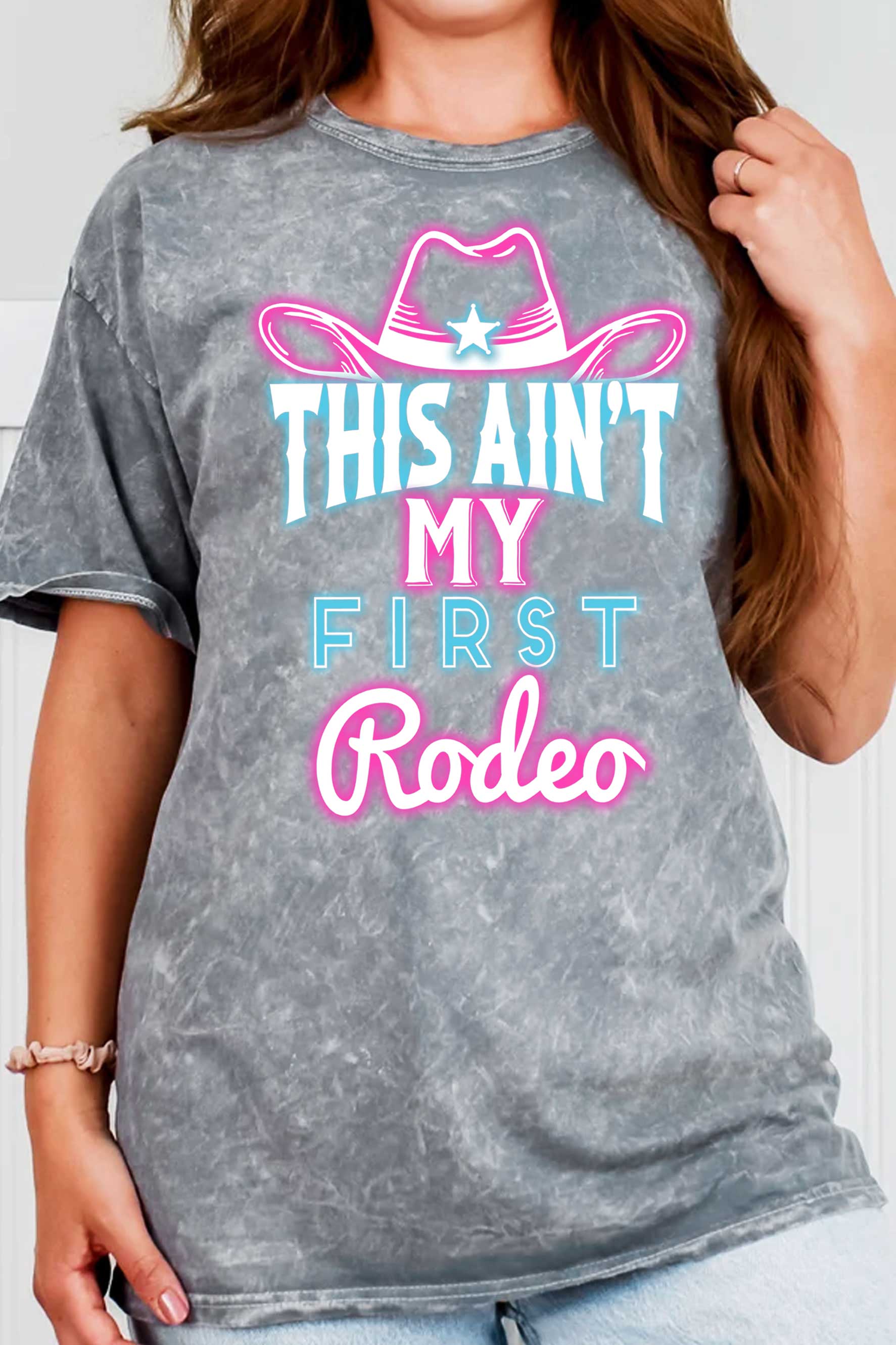 Neon This Ain't My First Rodeo Mineral Graphic Tshirts