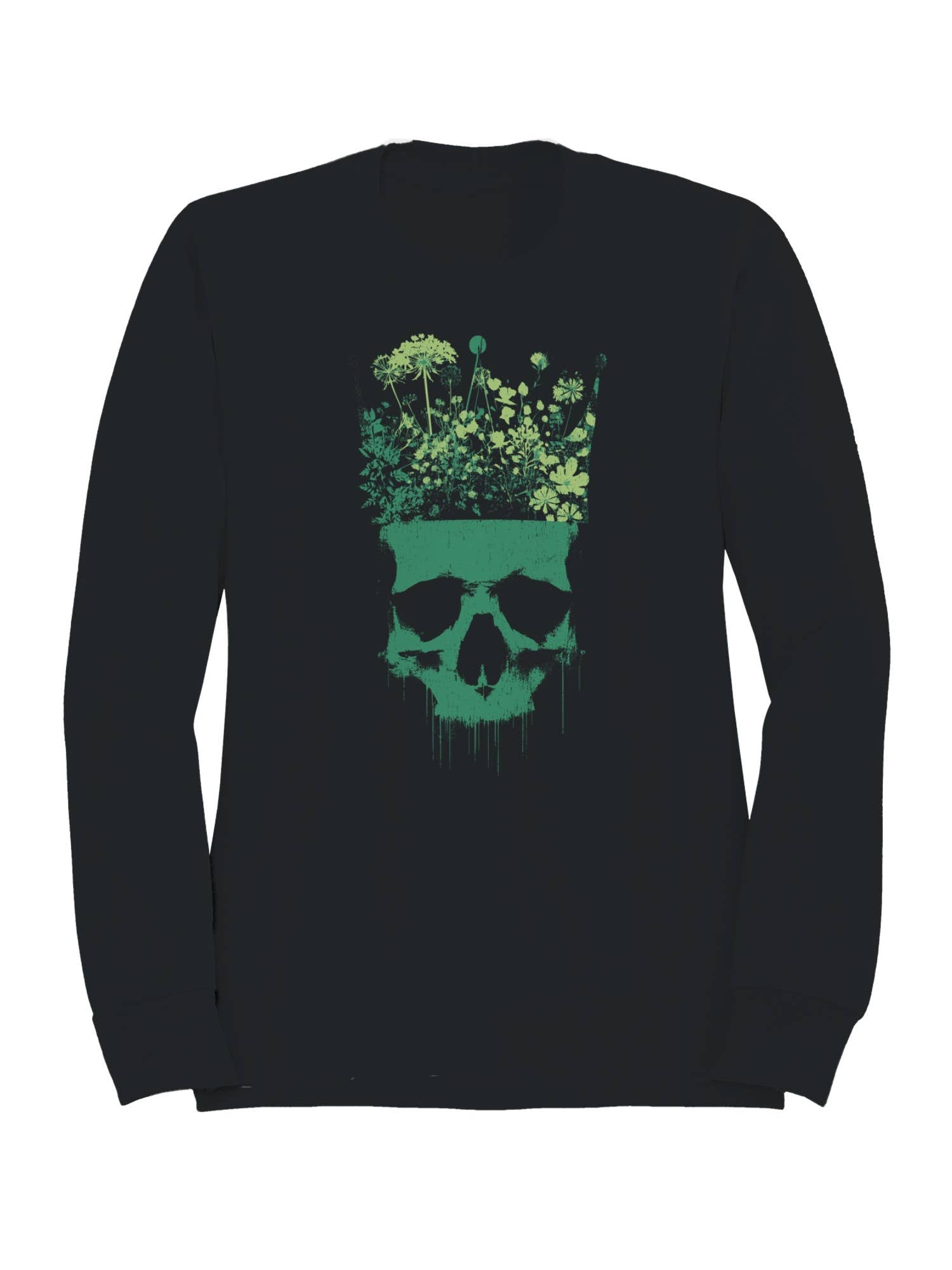 Floral Skull Crown Artwork Men's Sweatshirt