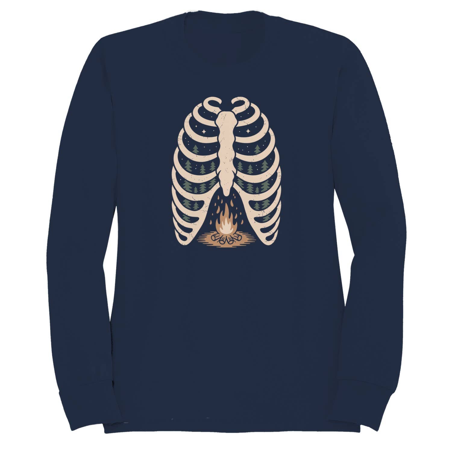 Ribcage Forest Campfire Art Women's Sweatshirt