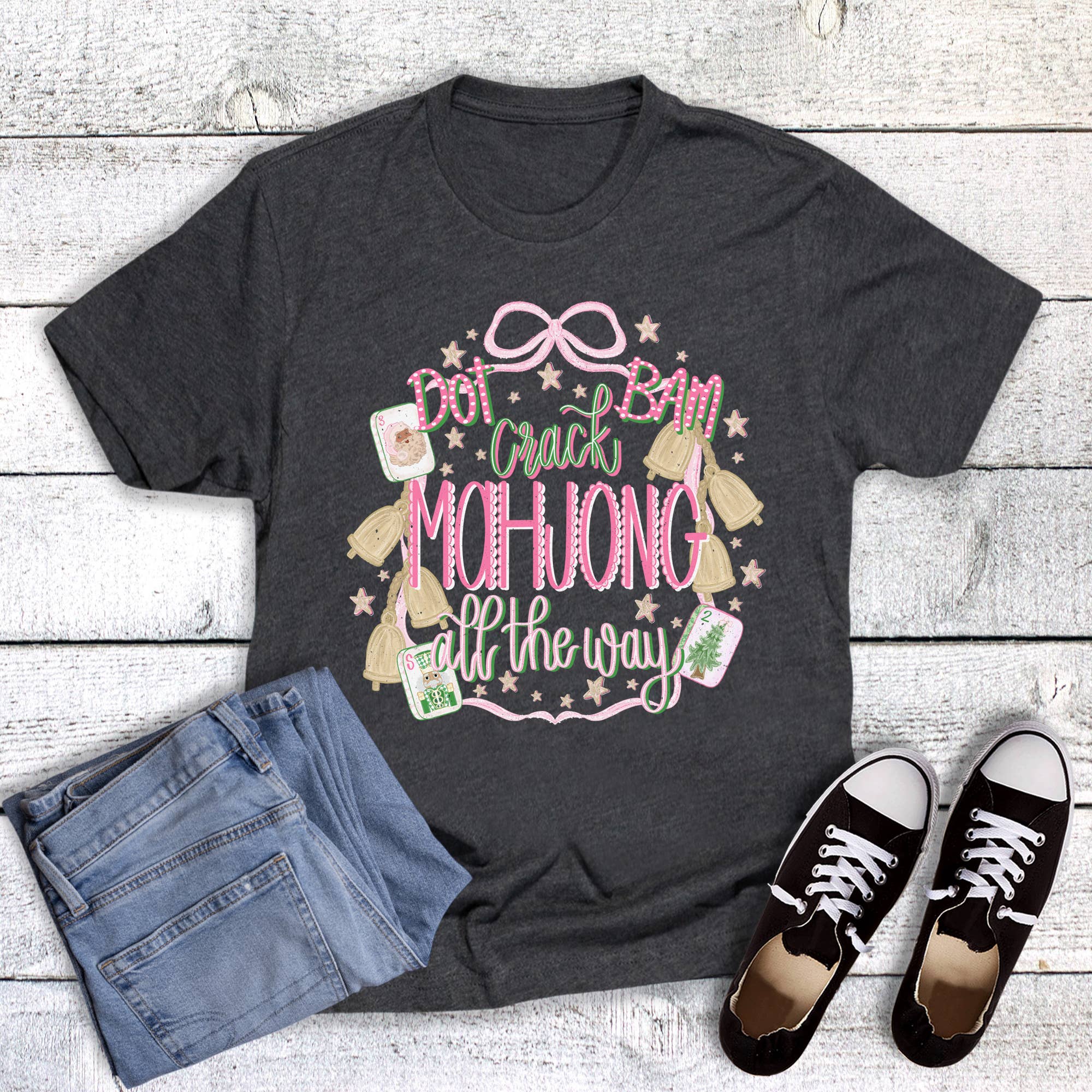 Christmas Mahjong All the Way Graphic Tee