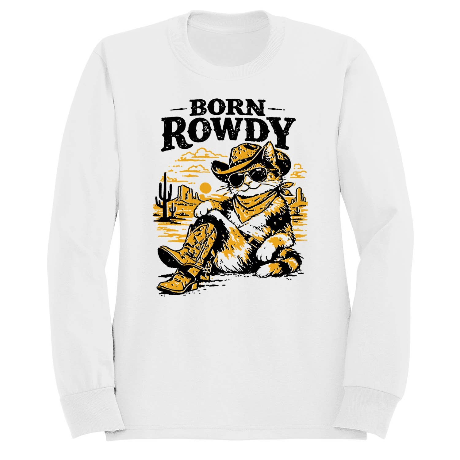 Cowboy Western Sunset Women's Sweatshirt White