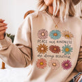 Peace and Kindness Floral Spring 2025 Graphic Sweatshirt