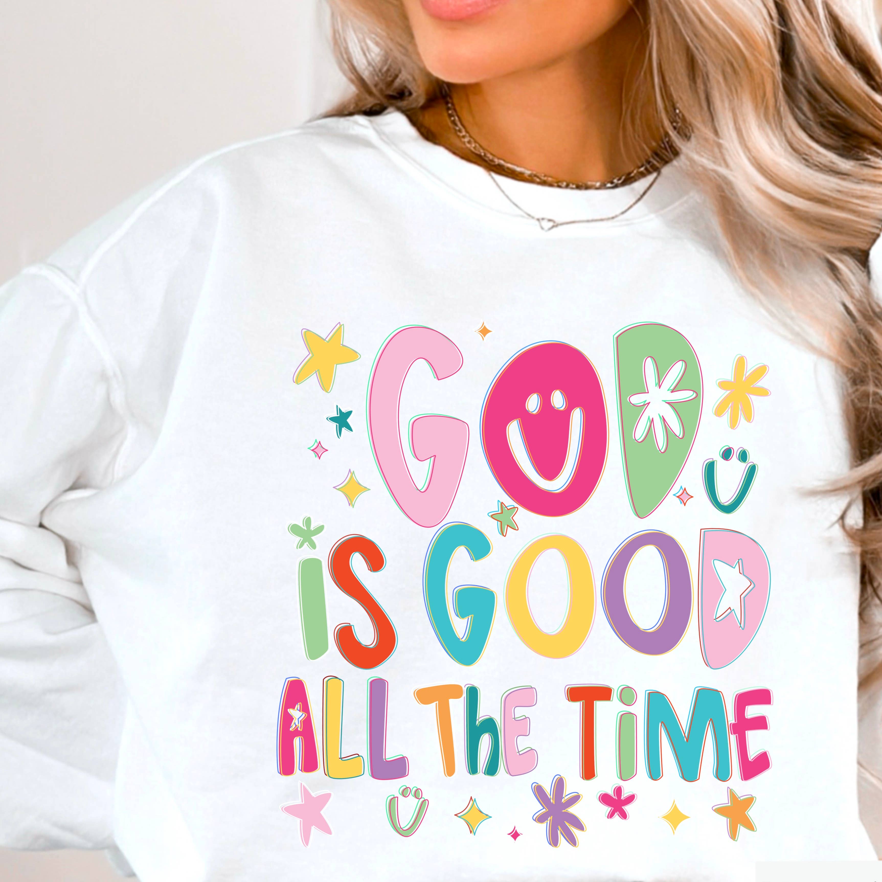 God Is Good All the Time Christian Sweatshirt | Gildan