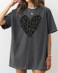 Glittery Black Leopard Print, Valentine's Day T-Shirt