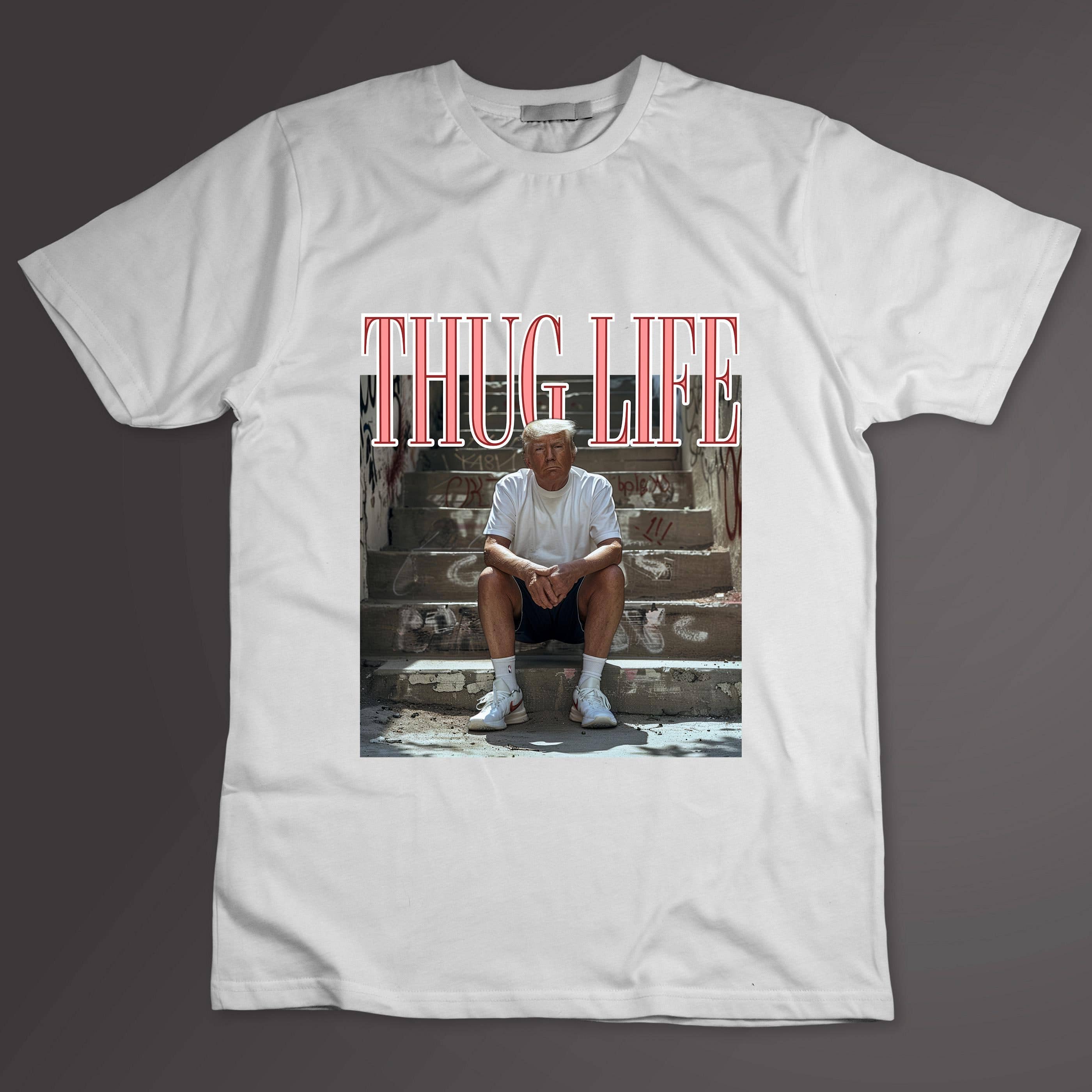 Vintage Funny Graphic Trump Thug Life Unisex T-Shirt