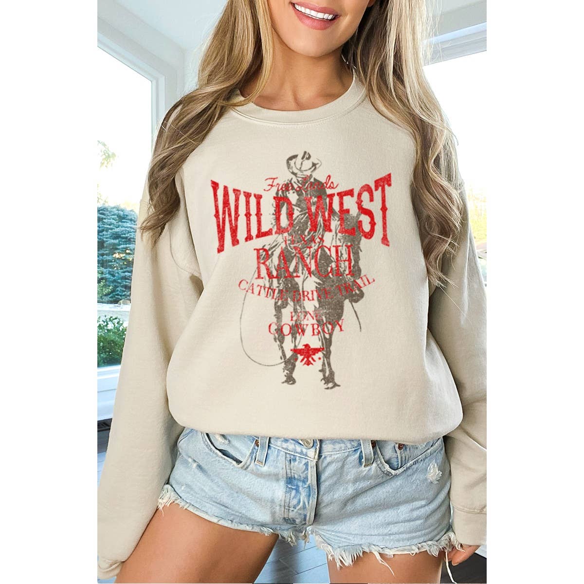 Wild West Vintage  Graphic  Sweatshirts