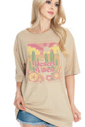 Unisex  Oversized - Desert Vibes Graphic Print Top