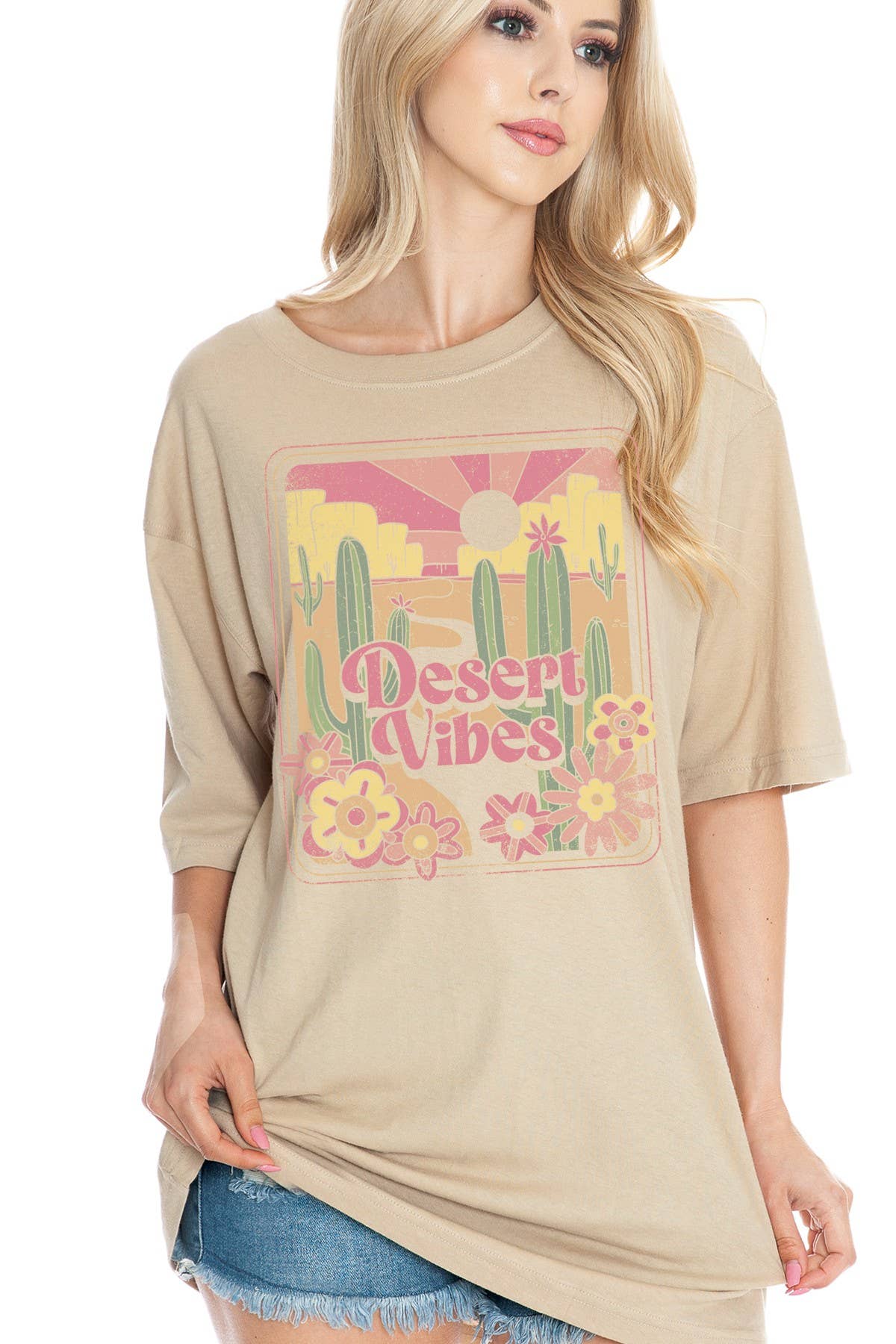 Unisex  Oversized - Desert Vibes Graphic Print Top
