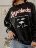 Arkansas Razorbacks Letterman Charcoal Chrome Sweatshirt