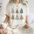 Christmas Trees, Animal Print,  Retro T-Shirt