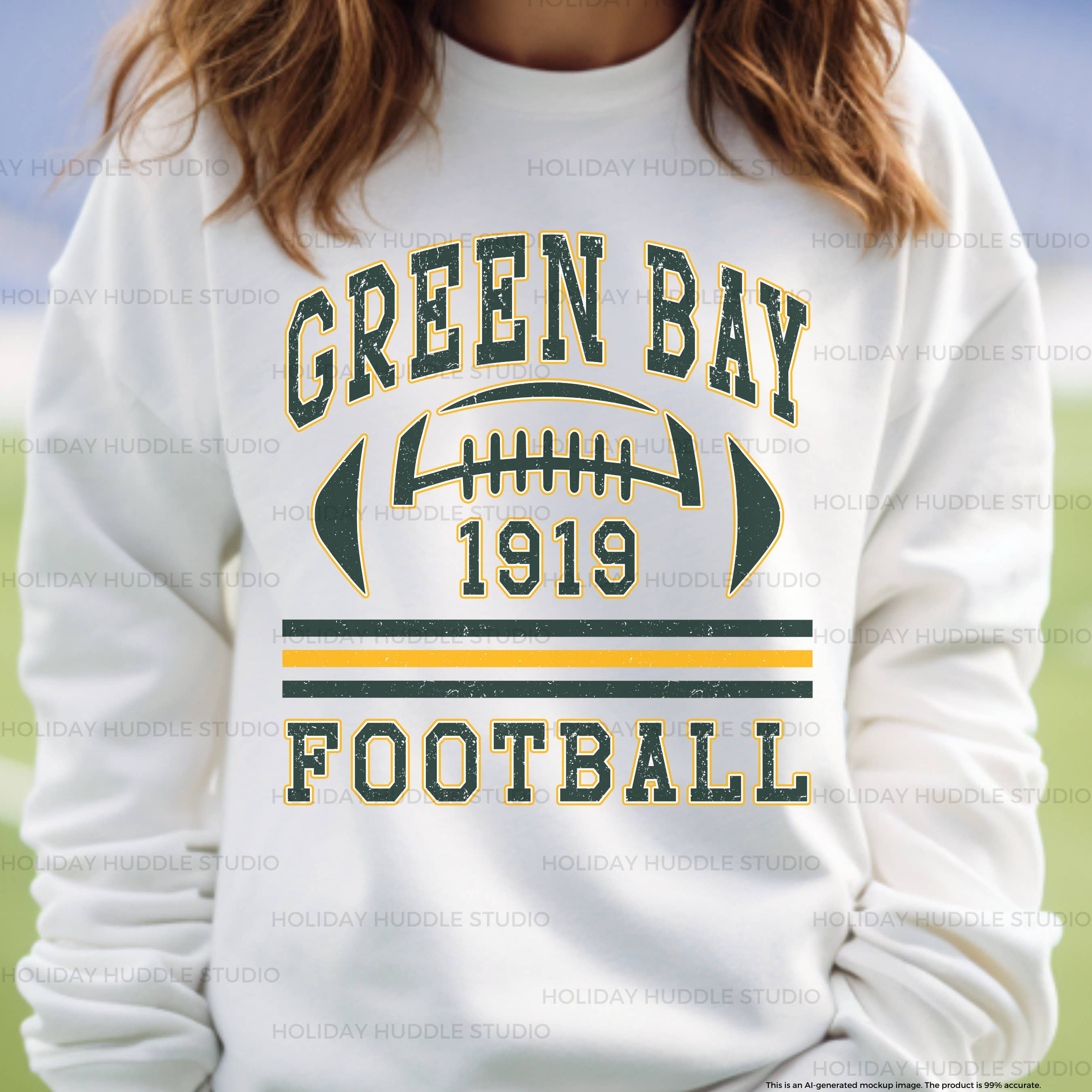 Green Bay Retro Football Sweatshirts For Women & Family