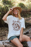 Free Spirit Wild Heart  Oversized Mineral Washed Graphic Top
