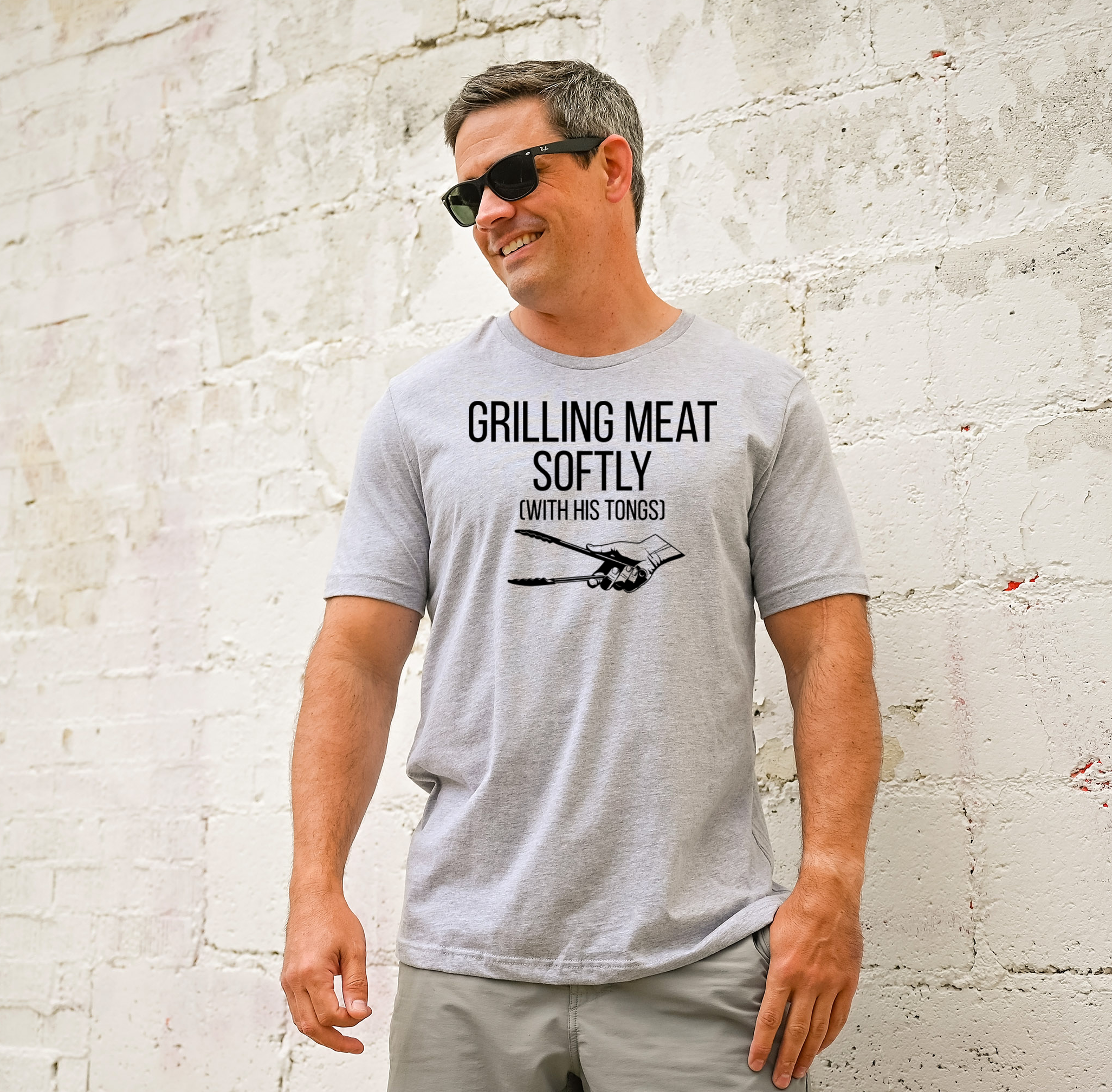 Grilling Meat Softly with His Tongs T-Shirt
