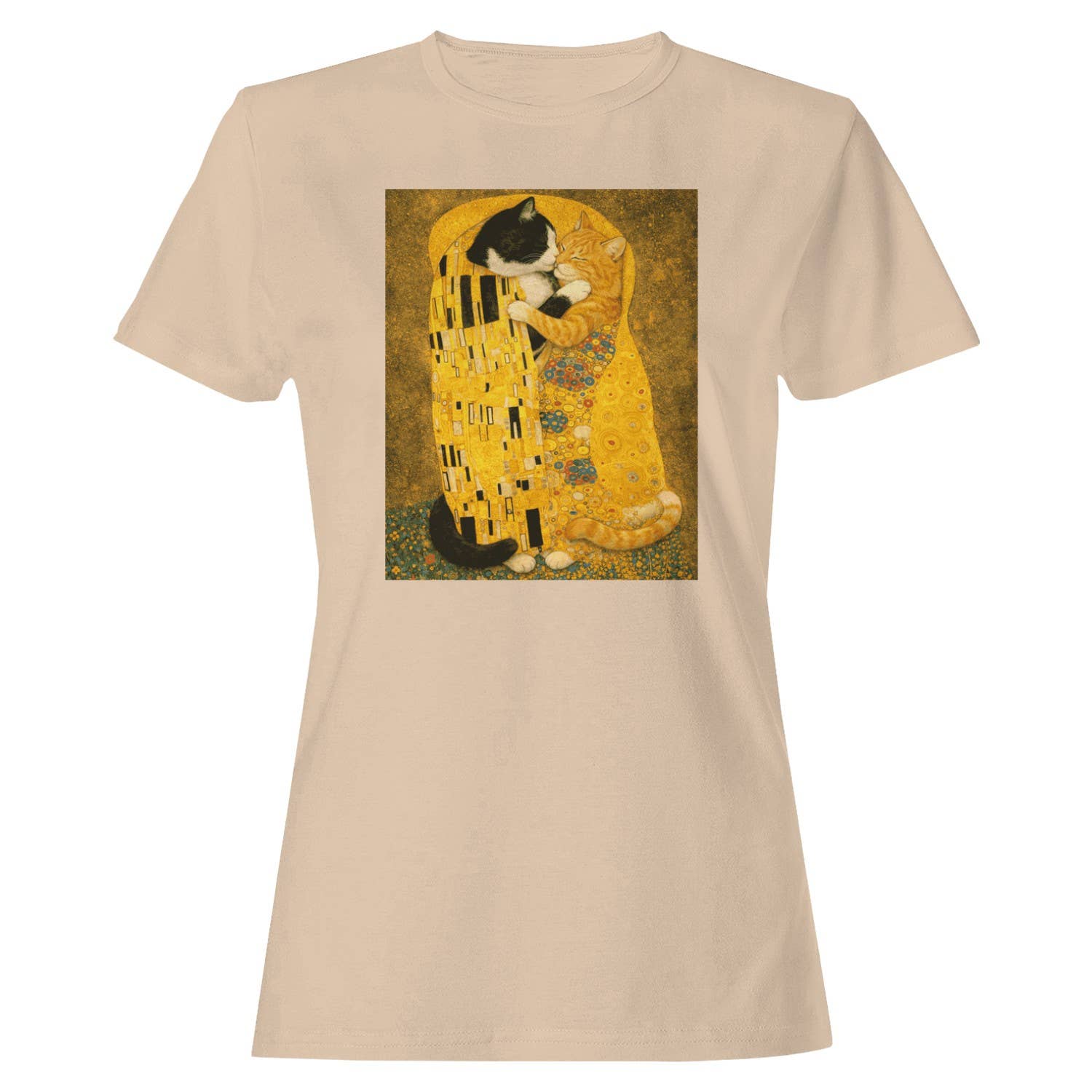 Klimt Inspired Cat Lovers Women's T-Shirt Natural