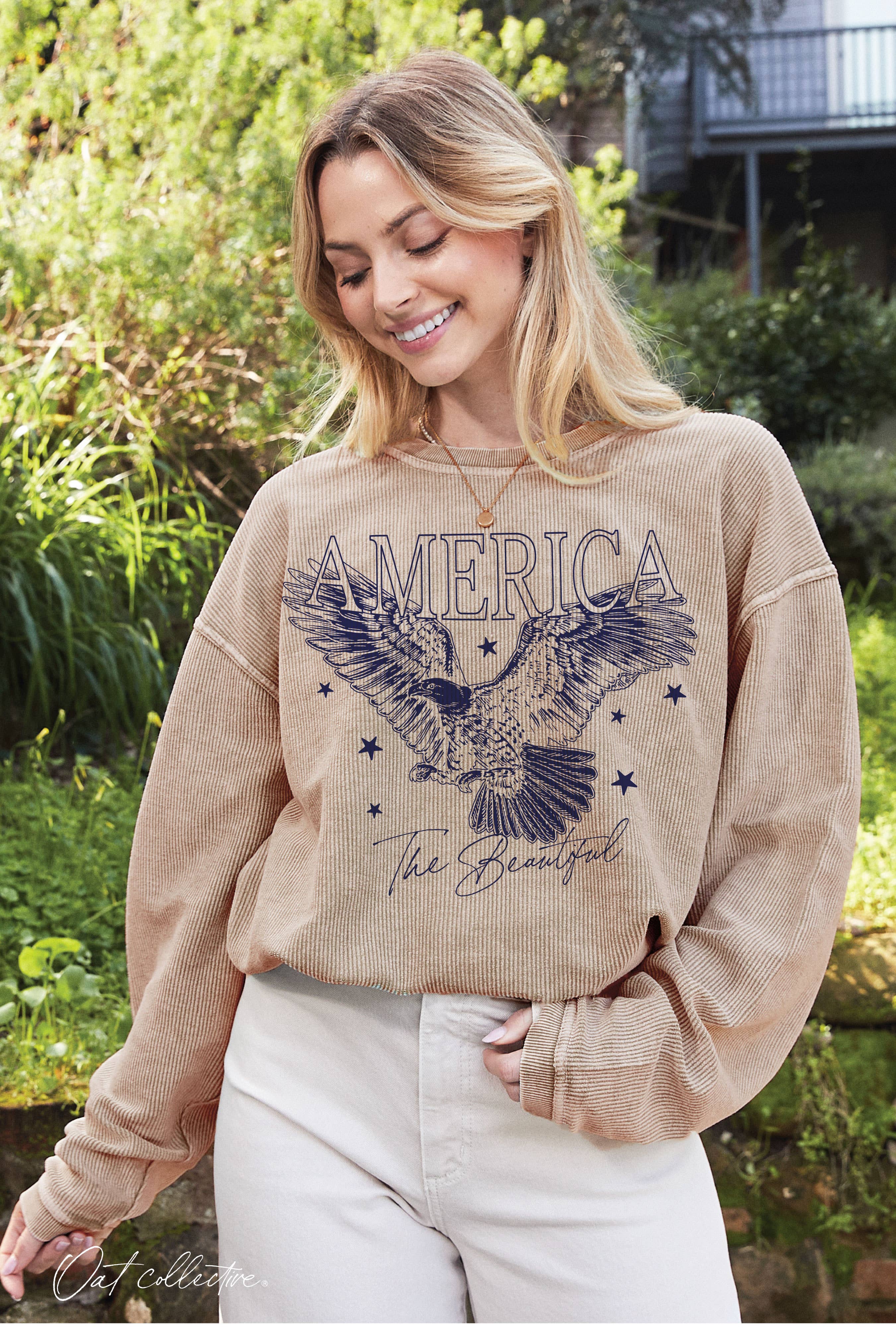 America the Beautiful Thermal Vintage Pullover