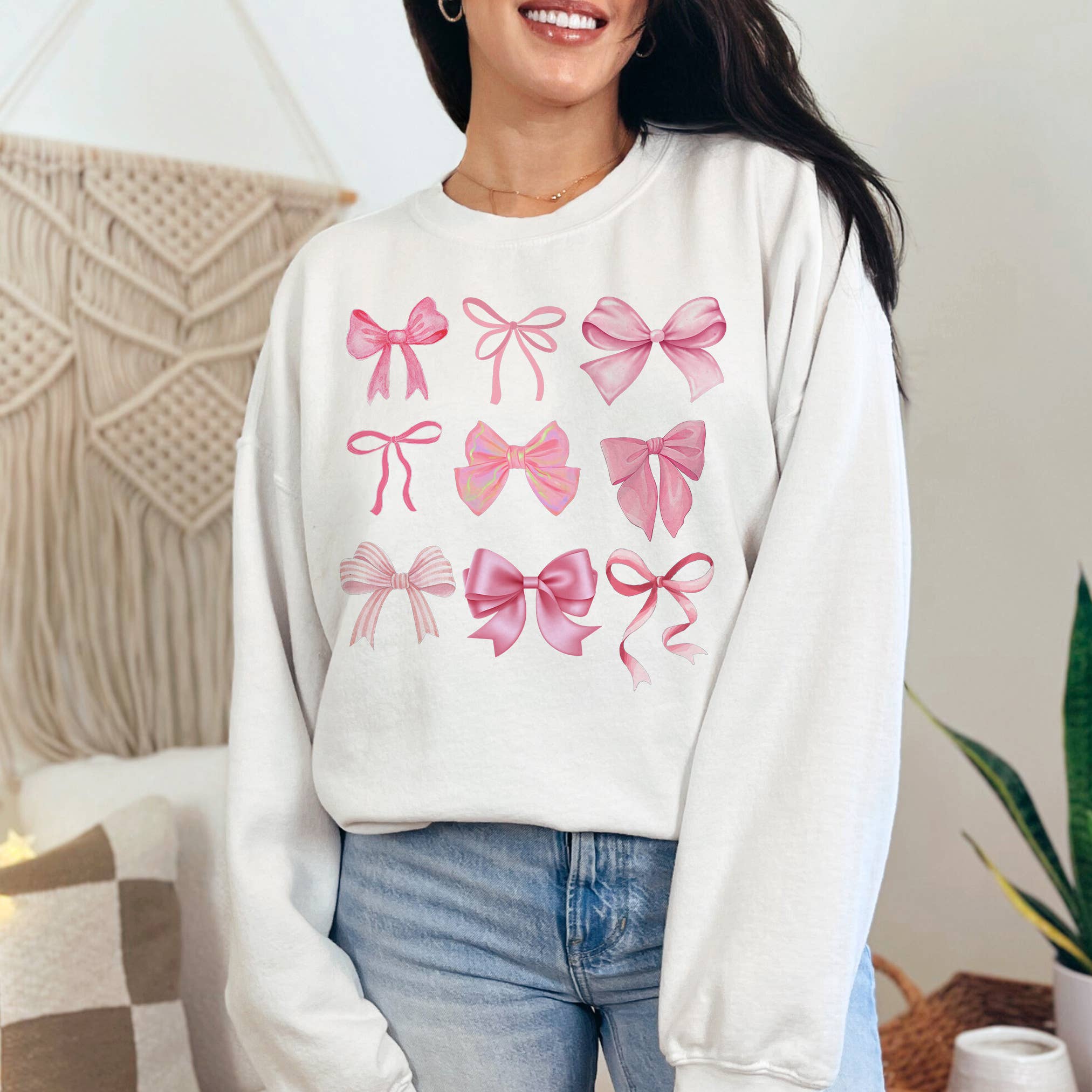 Coquette Pink Bow  - Valentines Day Sweatshirt