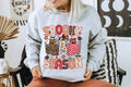 Spooky Season Leopard Checker Ghost Graphic Sweatshirt