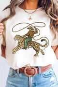 Western Leopard Rodeo Cowboy Graphic Tee (S-3XL)