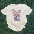 Floral Bunny with Glasses On Comfort Colors Ivory