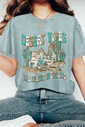 The Desert Is Calling Graphic Mineral Washed Tshirts