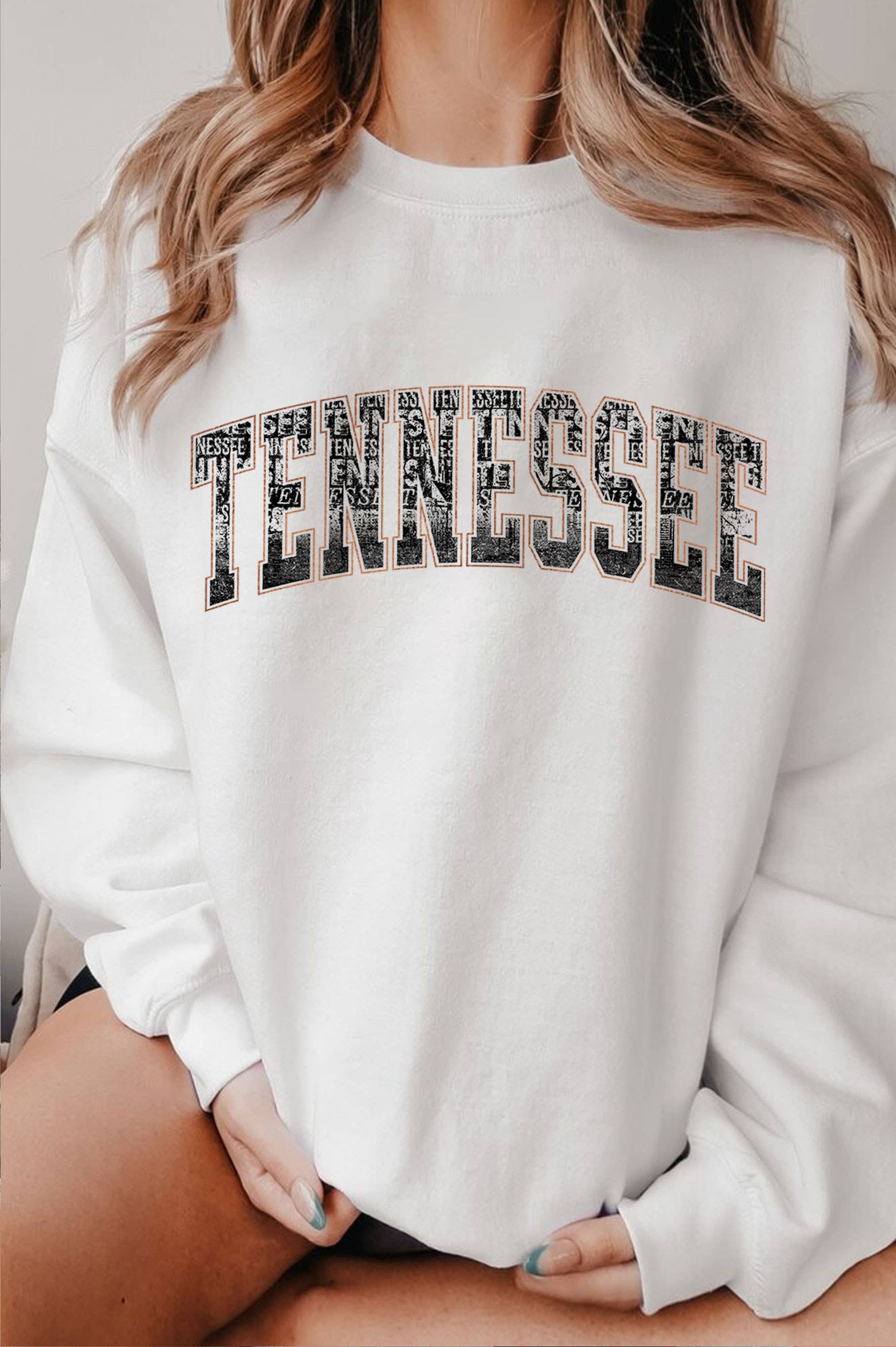 Tennessee State Foil Line Graphic Brushed Sweatshirts