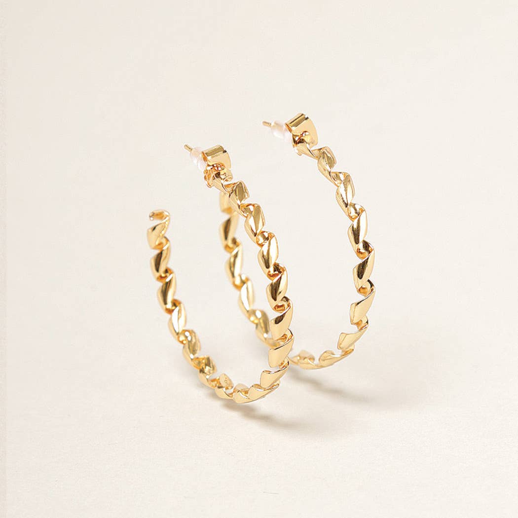 SM-14K Gold Dipped Twisted Hoop Earrings