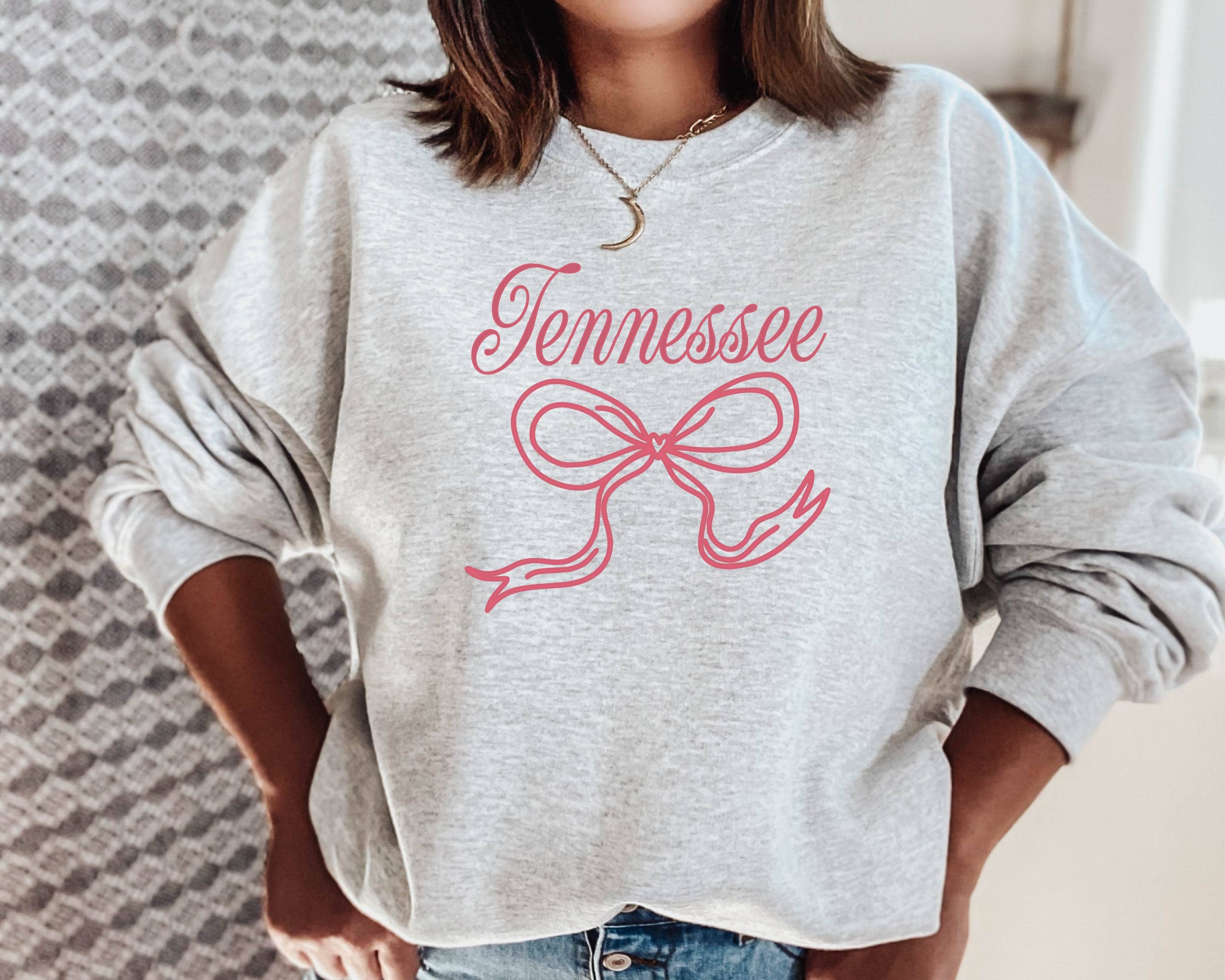 Bow Sweatshirt, Tennessee Sweatshirt, Coquette, Girly