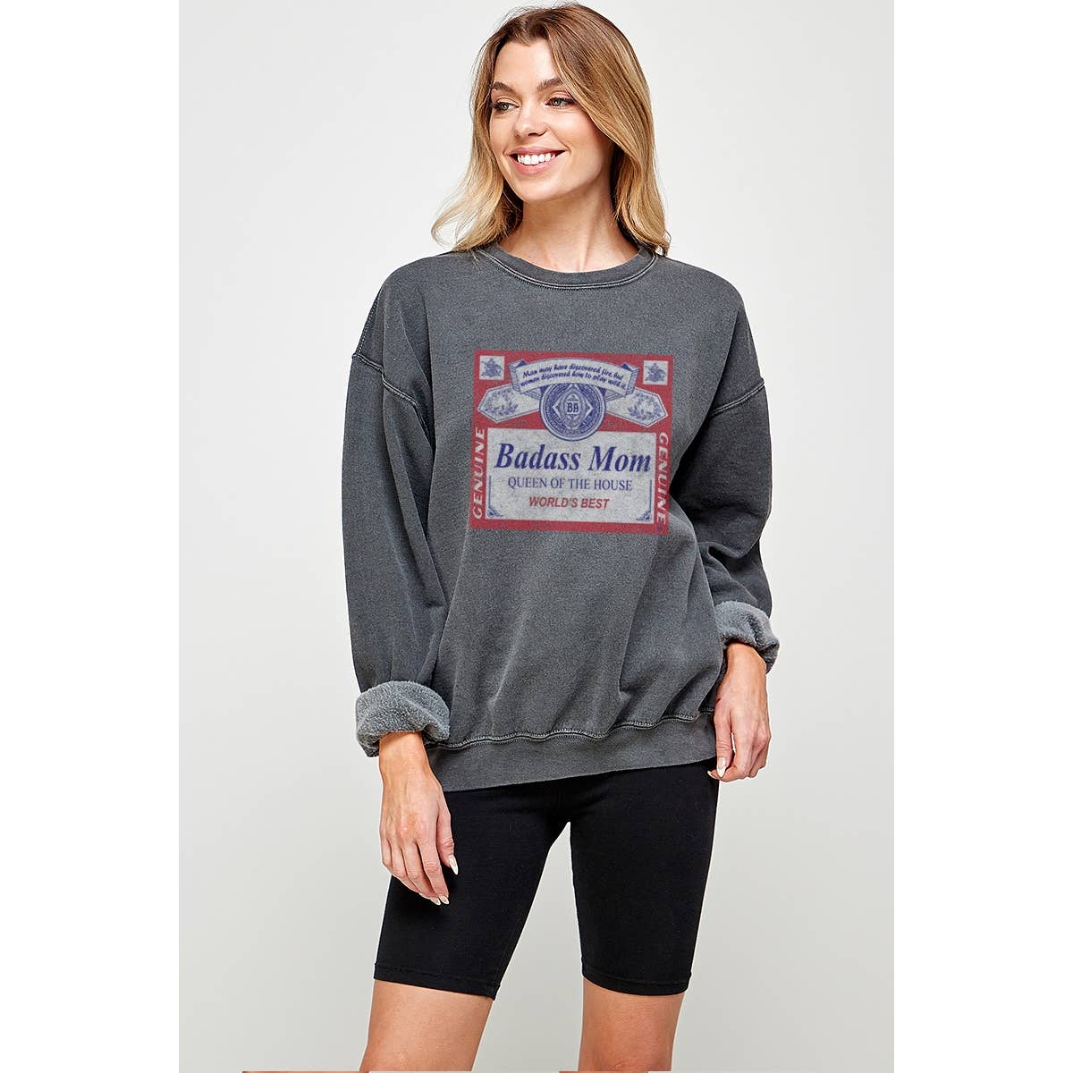 Badass Mom  Graphic Tee Pigment Dye