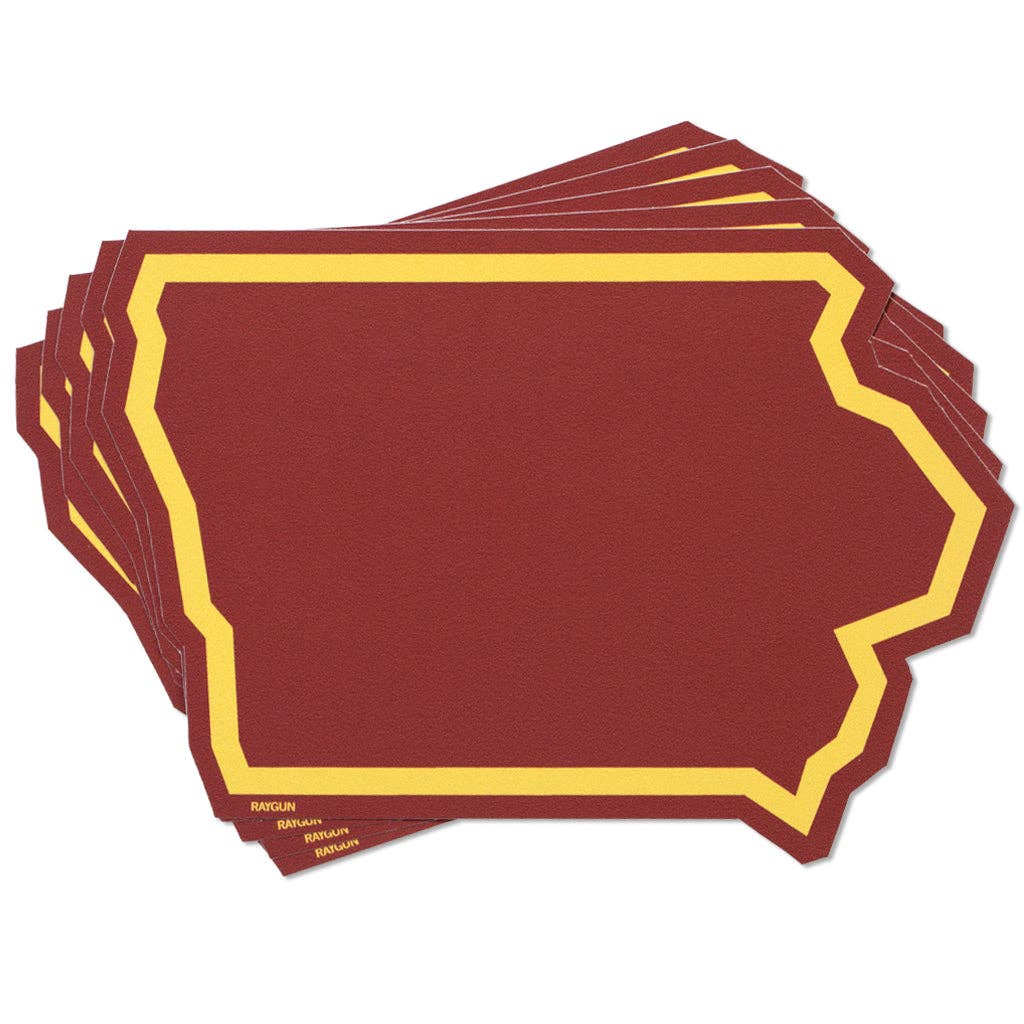 Iowa Outline Cardinal & Gold Die-Cut Sticker